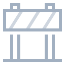 Construction barricade icon symbolizing professional site management and project oversight